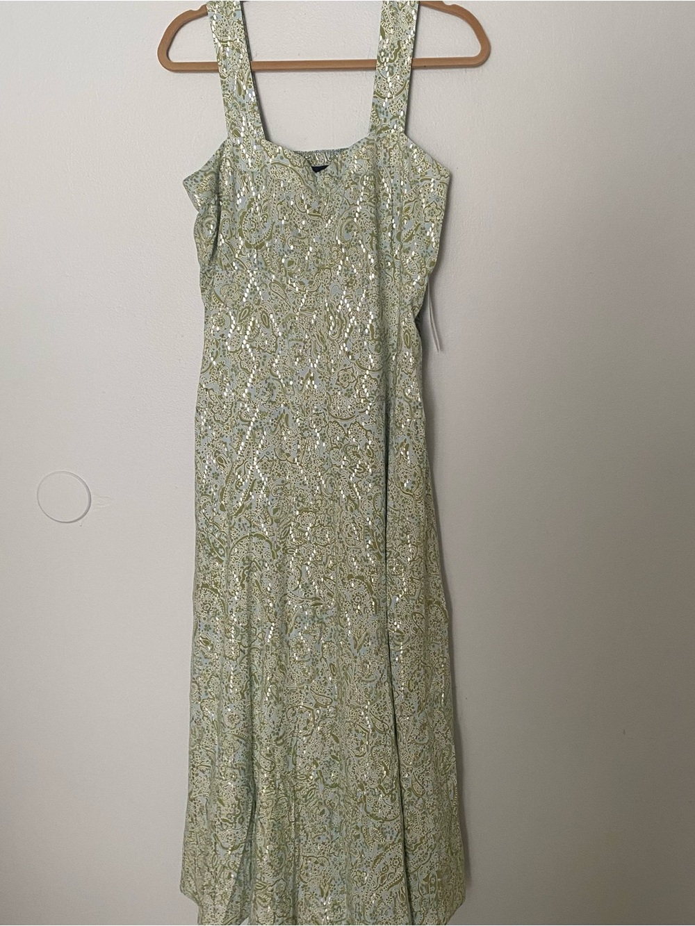 MSK Light Green Maxi Dress with a Shimmer in the Design NWT size Large